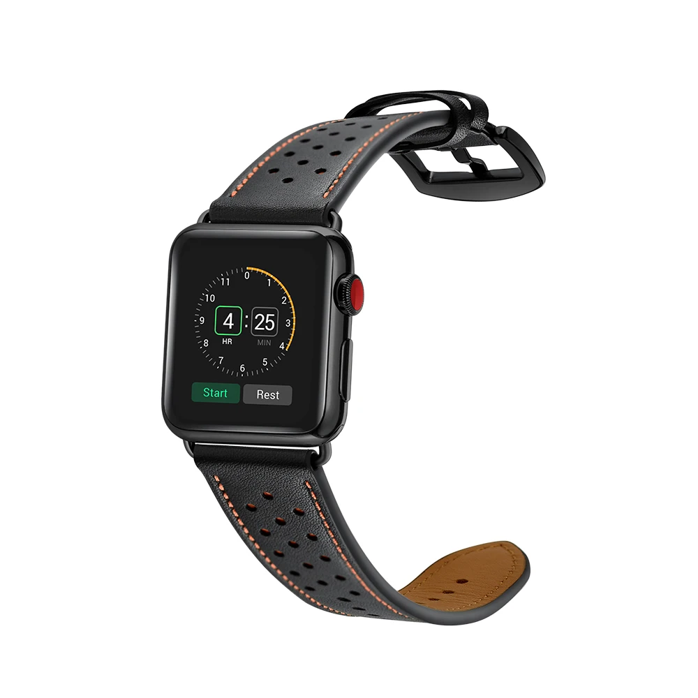 Ремешок из натуральной кожи для Apple watch Series 5 44 мм 40 ремешок iWatch 4 3 2 1 42 38 браслет