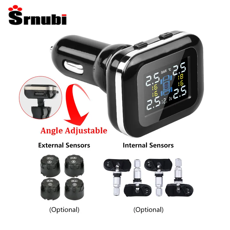 

Цифровой прикуриватель, TPMS система сигнализации давления в шинах с USB-портом, 2021
