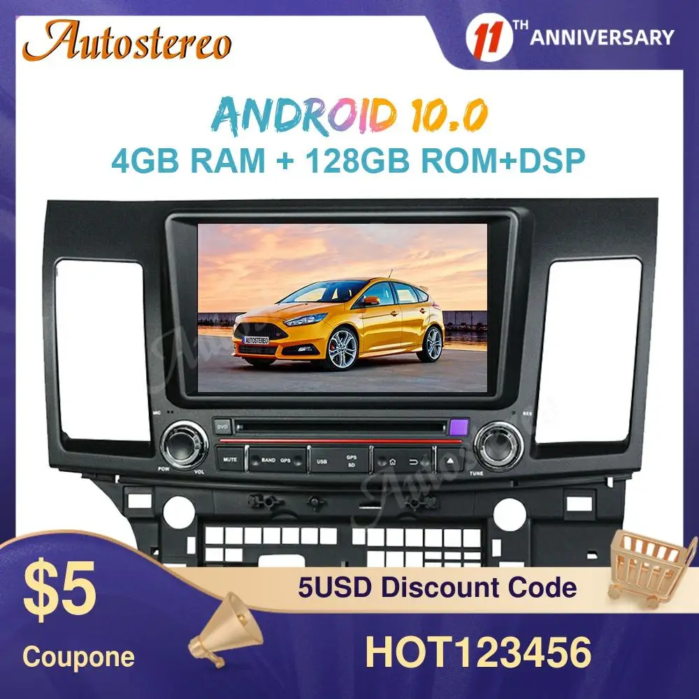 

For Mitsubishi Lancer 2006 2007 2008 2009 2010 2011 2012 128G Carplay Android 10 DVD Player GPS Navi Auto Radio Stereo Head unit