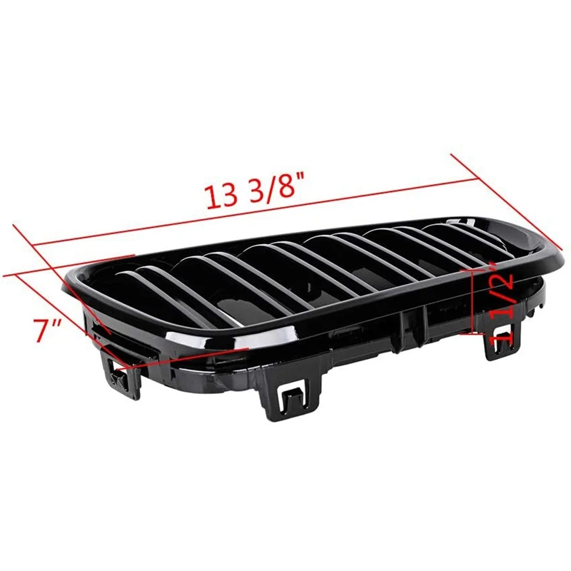 

Grill Front Bumper Kidney Double Line Grille Sport Grille For-BMW M2 F87 F22 F23 2014-2018 220I 230I 235I Gloss Black