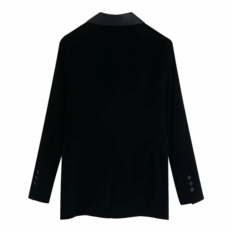 High-end Custom Velvet Black Satin Star Suit Autumn New Black Women Jackets Coat Notched Fashion Clothing Solid Button Full