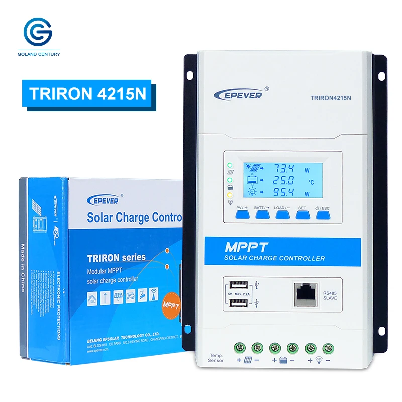 

EPEVER MPPT Solar Charge Controller 40A 12V/24V Auto Intelligent Modular-Designed New Solar Regulator TRIRON4215N