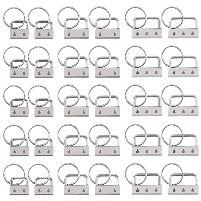 

Key Fob Hardware Set,Lanyard Wristlet Keychain Hardware with Keyring, Key Ring Split Ring for Ribbon/Fabric Hand Craft