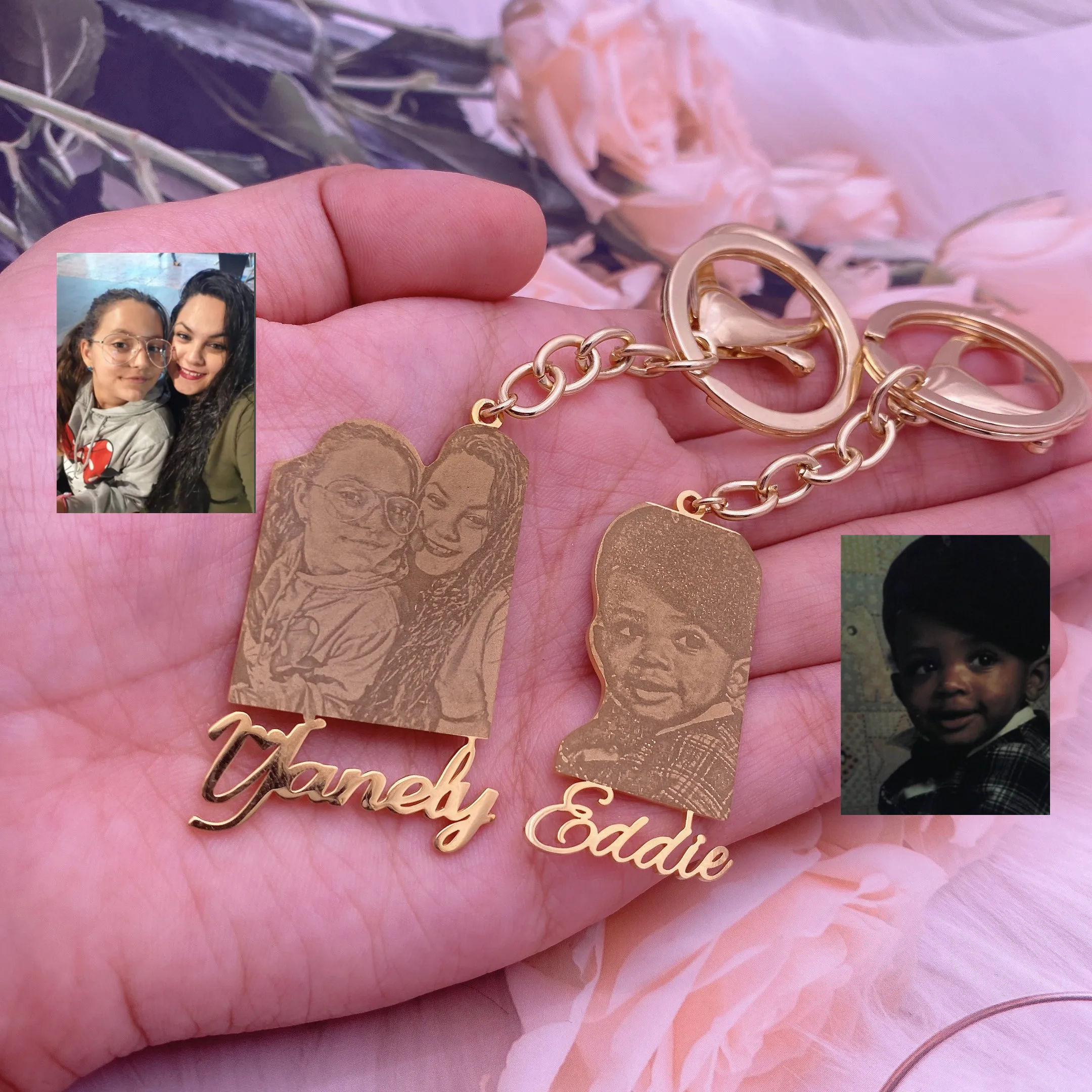 

Custom Name Keychain Name Picture Keychain Custom Picture Keychain Stainless Steel Jewelry For Baby Kids Women Men Gift