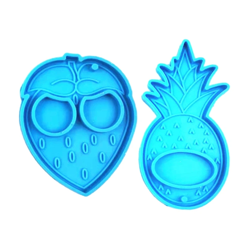 

Fruits Strawberry Pineapple Keychain Epoxy Resin Mold Key Chain Pendants Silicone Mould DIY Crafts Jewelry Casting Tool