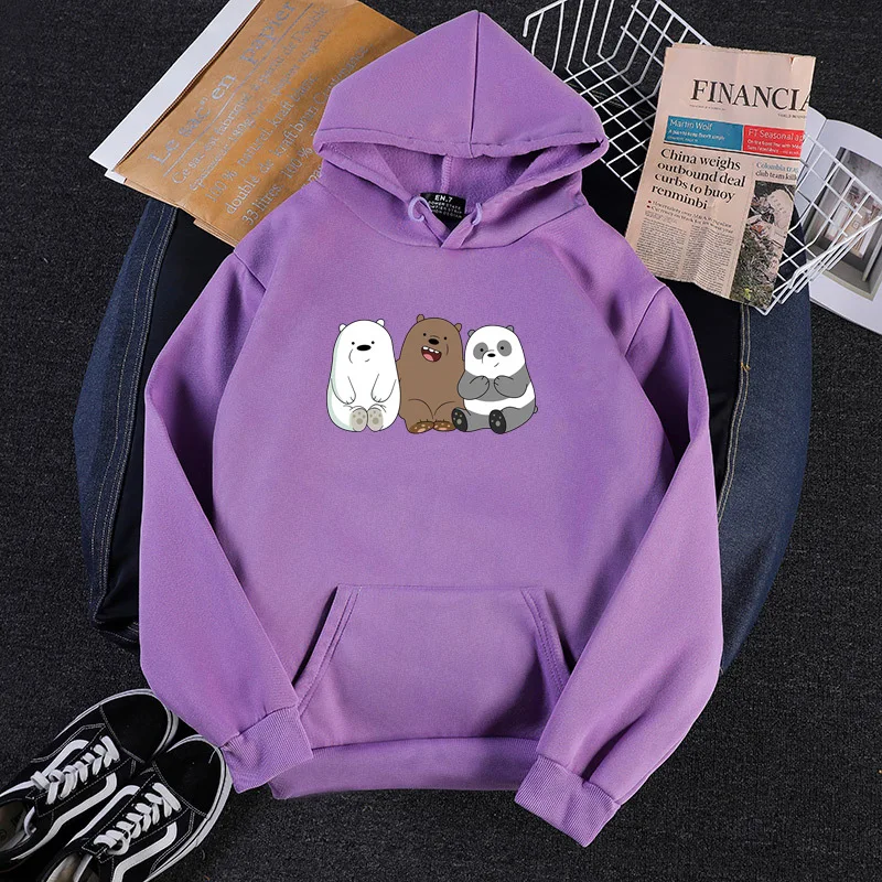 

Sweatshirt Hooded Brown Bear Panda Women Fall Winter Sweatshirt Long-Sleeved Hooded Casual Jumper Graphic Top