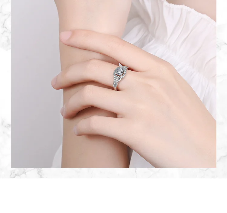 

Fashion Luxury Shiny Zircon Ring Elegant Princess Ring Engagement Wedding Jewelry Accessories Adjustable Ring Opening