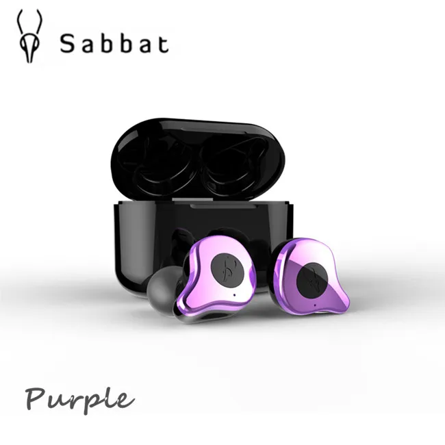Purple Sabbat E12 настоящие Беспроводные Bluetooth 5,0 наушники HIFI монитор шум в ухо Спортивная гарнитура Беспроводная зарядка O5 X1 E - Цвет: Purple