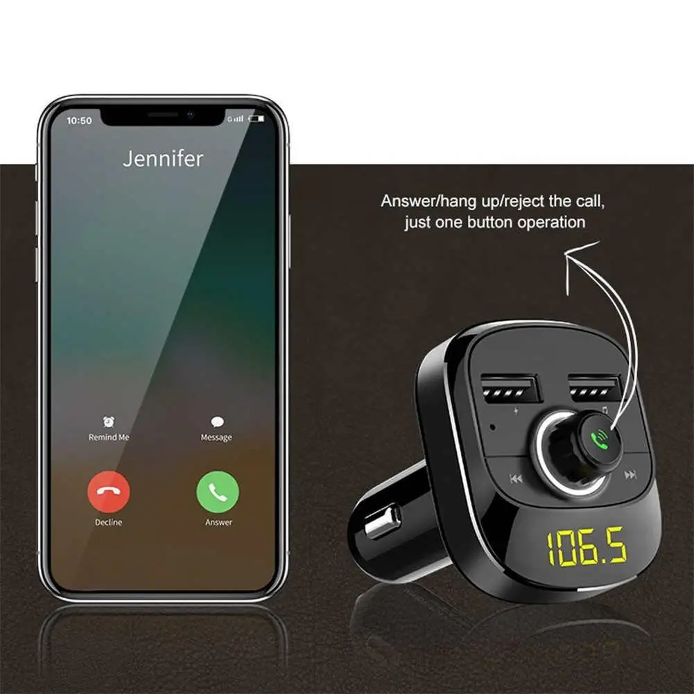 Автомобильный MP3-плеер Bluetooth FM-передатчик 3 1 А два USB-порта ЖК-дисплей