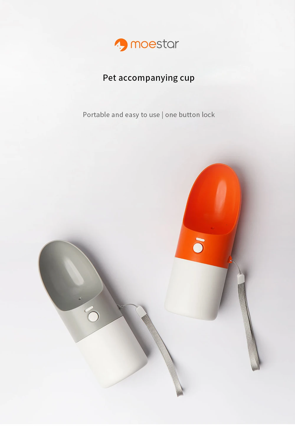Оригинальная кружка для воды Xiaomi Rocket Pet 270 мл, портативная чашка для воды с одной кнопкой и замком для собак, кошек, уличная чашка для питья домашних животных