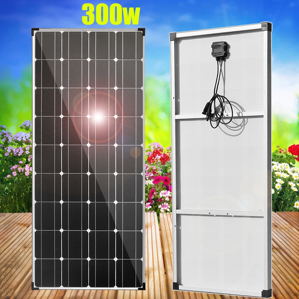 Pannello solare 12v 300w 150w 100w 50w 6v kit caricabatterie per telefono sistema fotovoltaico completo per camper camper camper camper