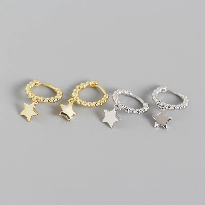 

Серьги-кольца женские из серебра 100% пробы, с бусинами, YME910