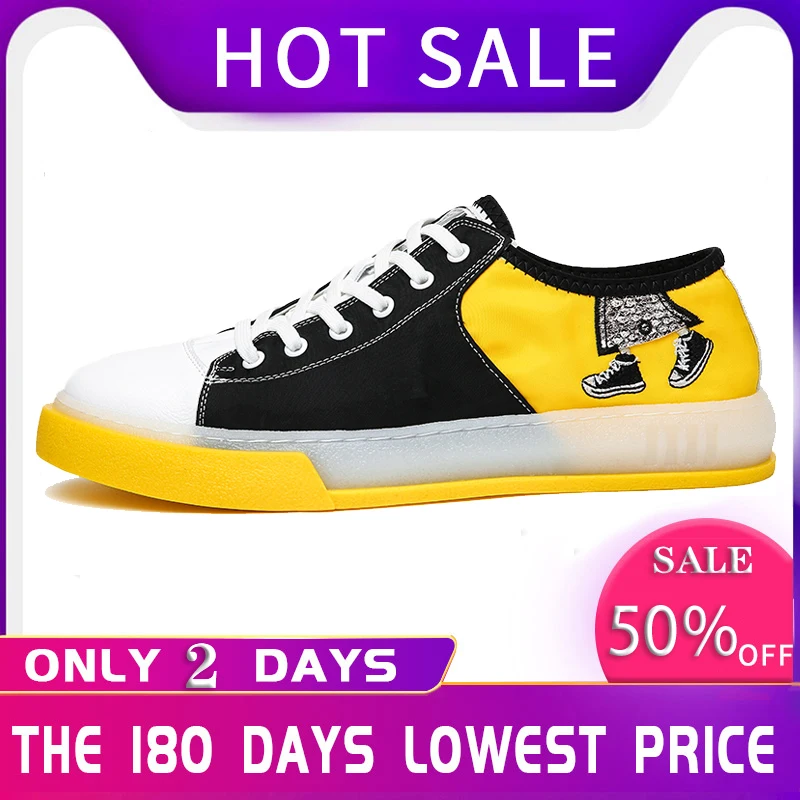 Chic Korean Style Men's Shoes Version Of The Trend Casual Printed Students Canvas 4#17D50 | Обувь