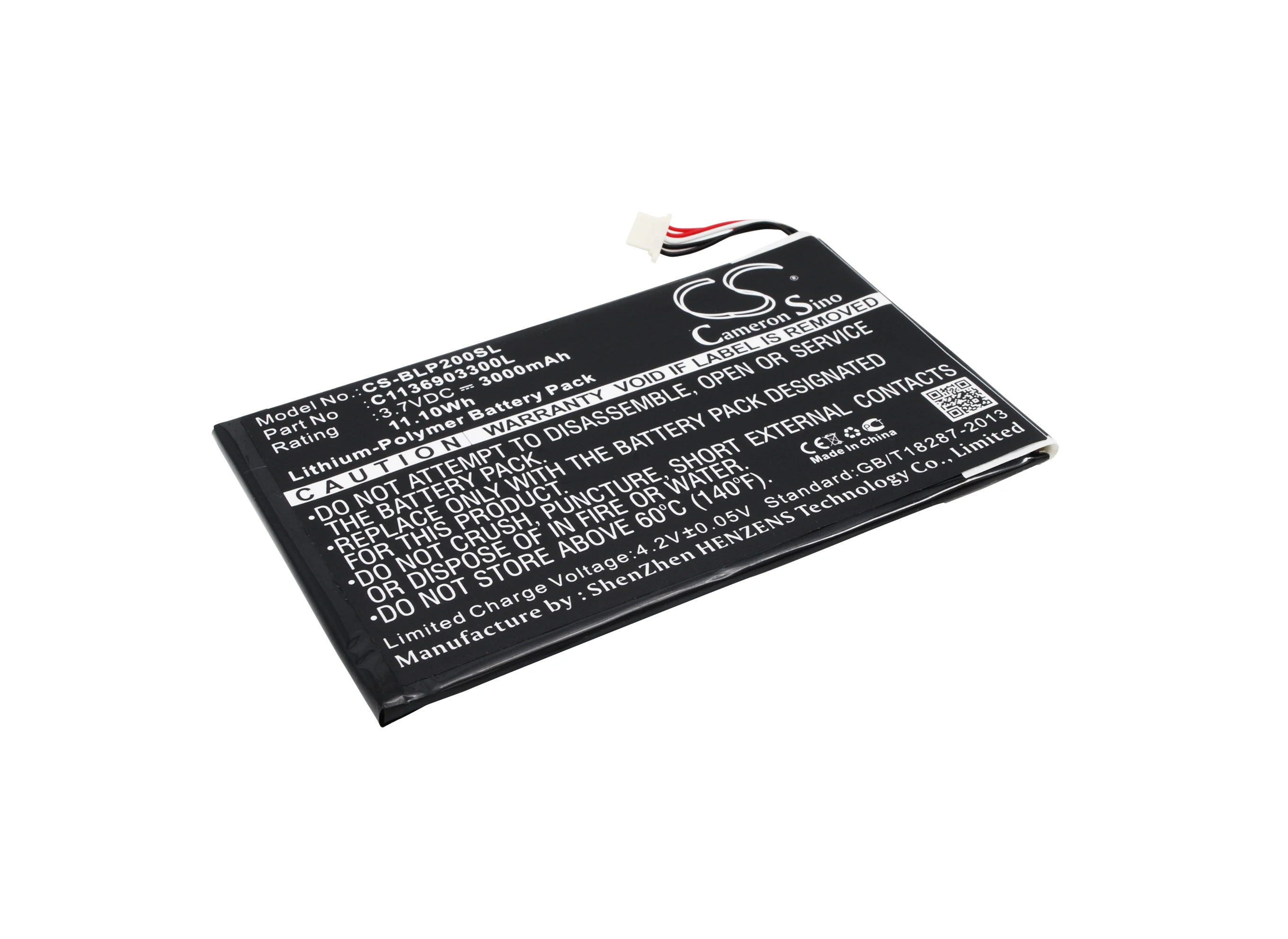 

CS 3000mAh/11.10Wh battery for BLU BT-D005L,P200,P200L,Touch Book 7 3G,TouchBook 7.0 3G,Touchbook 8 3G C1136903300L