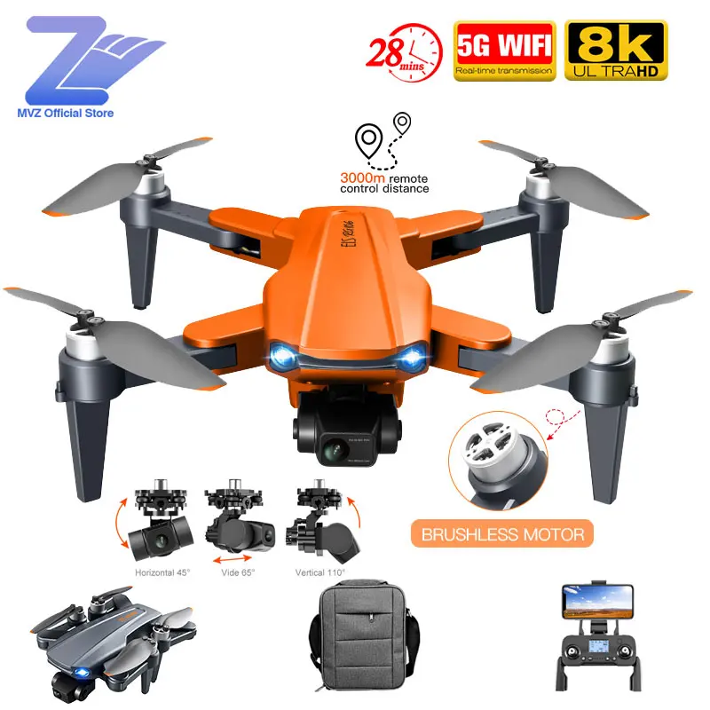 

MVZ RC Drone 3-Axis 4K 8K Dual Camera Profesional Brushless Motor Foldable Quadcopter 3000M 28Mins FPV Helicopter RG106 Toy