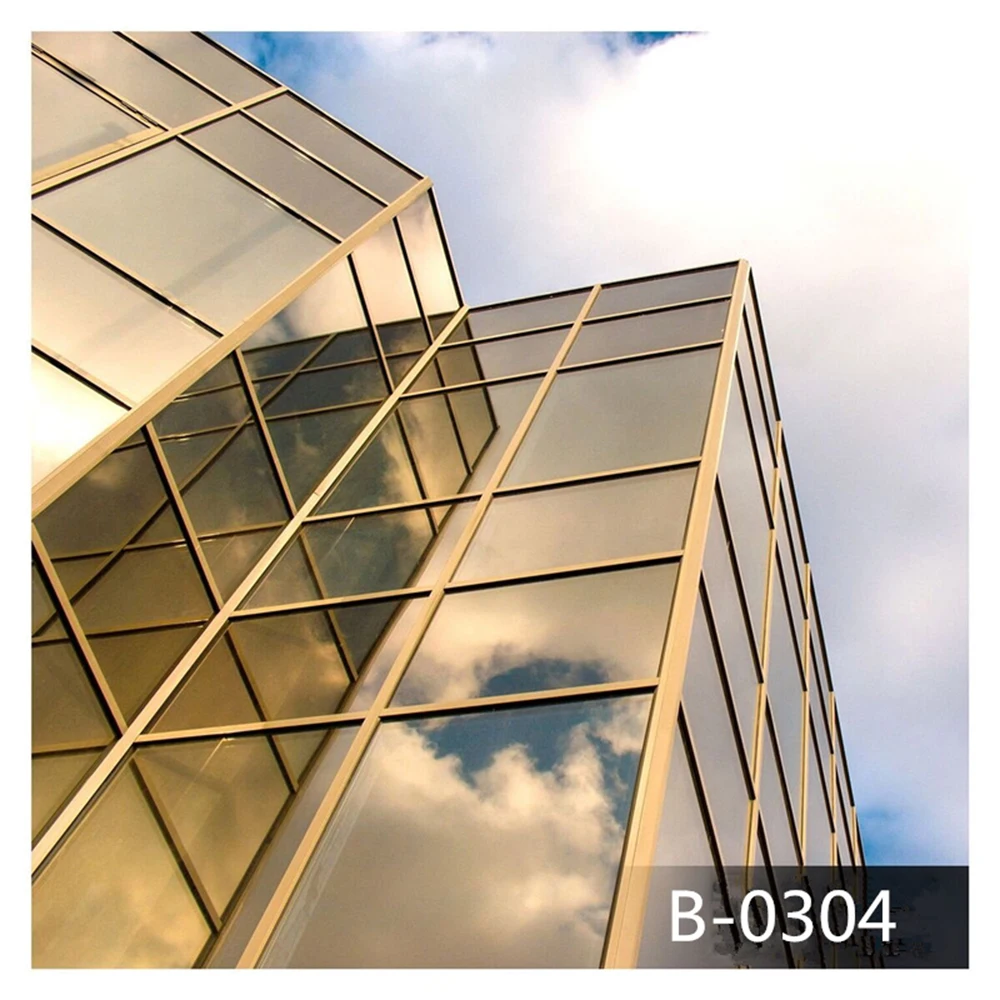 Виниловая односторонняя зеркальная пленка для окон золотистая серебристая |