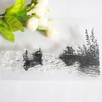 boat in the river highly transparent clear stampseal for diy scrapbooking photo album decorative silicone stamps sheets