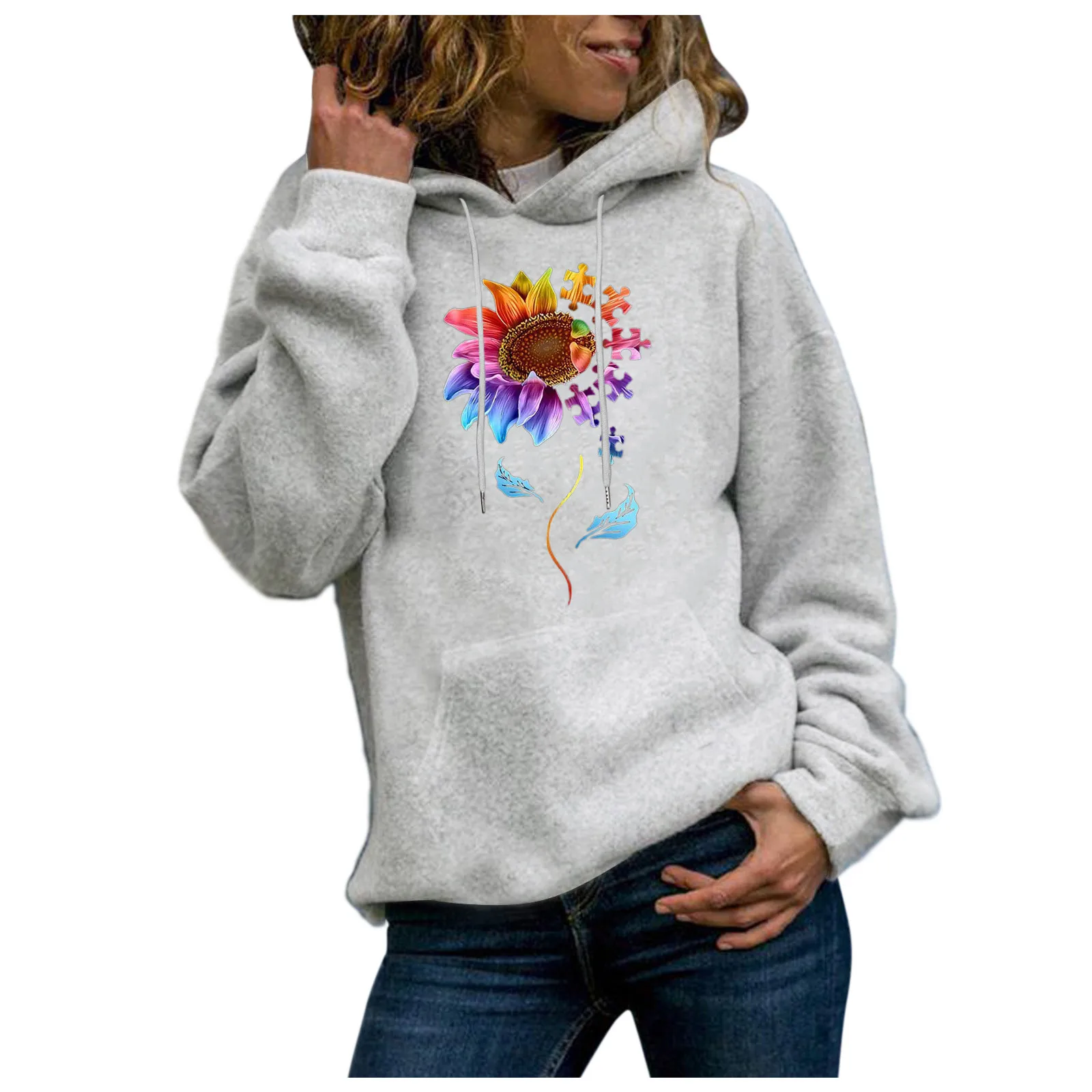 59# Sweatshirts 2021 Print Womens Long Sleeve Hoody Jumper Pullover Top Blouse Women's Sweatshirt Poleron Sudadera Con Capucha