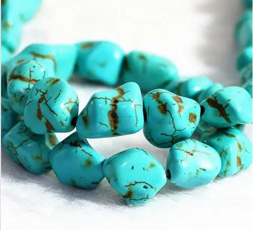 

Бирюзовый камень 11x13 мм, бусины неправильной формы, модные женские украшения, 15 дюймов