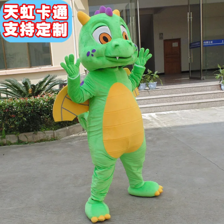 Green Dragon Mascot Costume Cosplay Furry Suits Party Game Fursuit Cartoon Dress Outfits Carnival Halloween Xmas Easter Ad images - 6