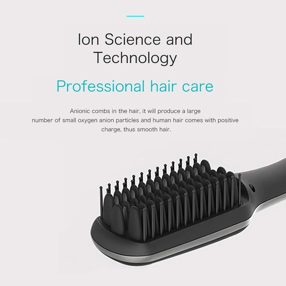 Светодиодный выпрямитель для бороды с ионным дисплеем мужчин расческа