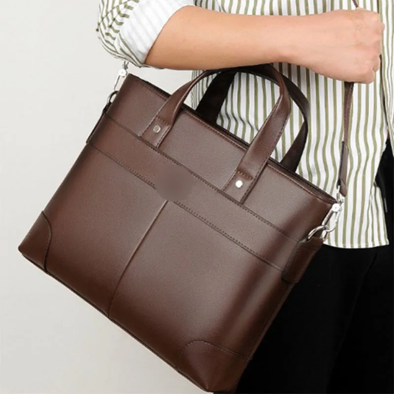 Новинка 2019 модный мужской портфель из искусственной кожи на плечо корейский