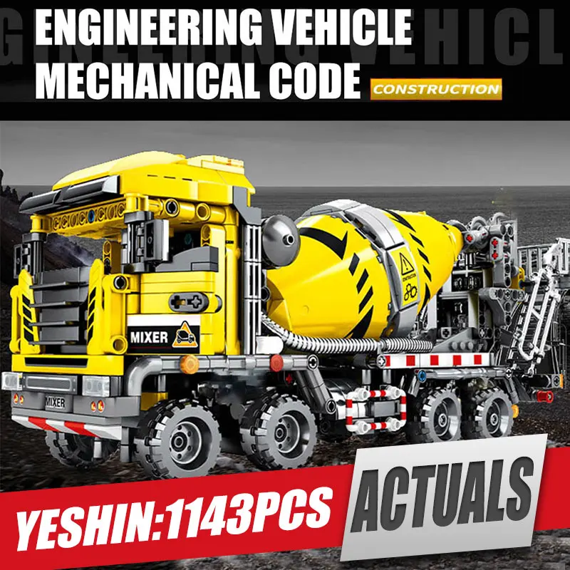 

Игрушки Yeshin 703941 City Engineering, Модель Миксера, грузовика, высокотехнологичный строительный блок для автомобиля, кирпичная конструкция, игрушки, ...