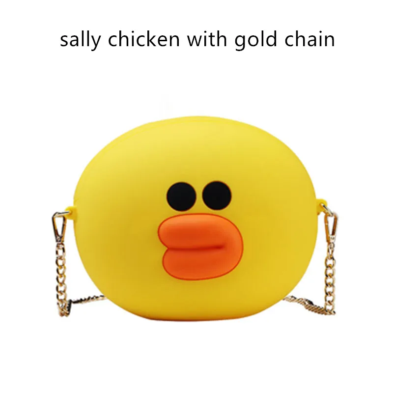 gold chain Женская сумка на плечо, Женская милая силиконовая мультяшная сумка-мессенджер, новая Студенческая Повседневная сумка, дизайнерские сумки через плечо для женщин - Цвет: gold chain