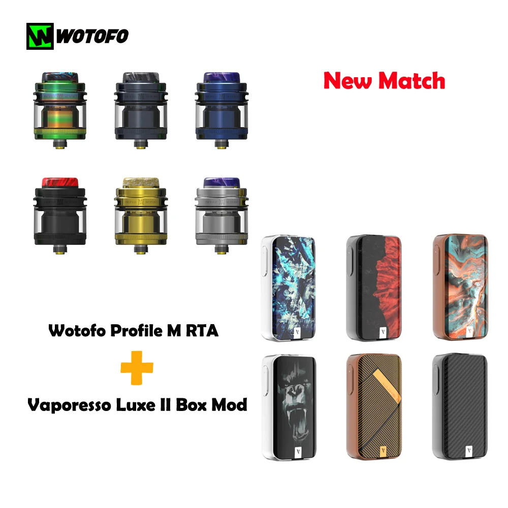 Оригинальный распылитель Wotofo Profile M RTA с боксмодом Vaporesso LUXE II электронная сигарета