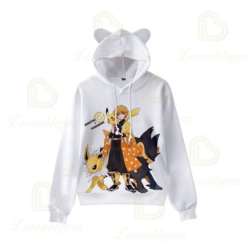 Новинка 3D принт демон Slayer кошачьи ушки толстовки Толстовка для женщин пуловеры