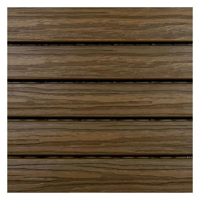 

AURA 12" x 12" Premium Polymer Outdoor Patio Deck Tile, Walnut Brown (6 Pack)