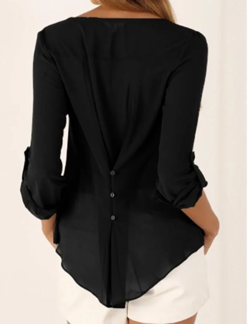 

ZOGAA Womens Tops and Blouses Casual Fashion Long Sleeve Shirts Plus Size Solid loose Chiffon Blouse Shirt for Women Clothes