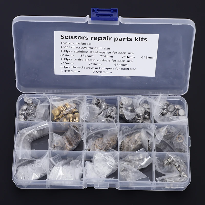 Professional Scissors Screws Parts repair Kit With Gaskets Bumpers Washers Accessories PJ-0007 1 Boxs Baber Use
