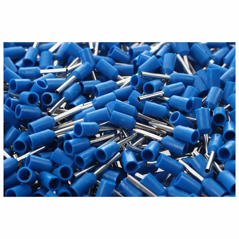 Синий ПВХ рукав изолированный Pin обжимные клеммы разъем для 21 AWG 1000 шт|Терминалы| |