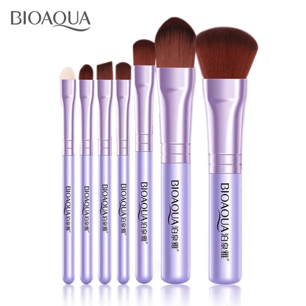 peacock purple 7 шт./компл. профессиональные женские кисти для макияжа лица Косметическая Красота Тени для век основа румяна кисти инструменты новые продажи - Handle Color: peacock purple