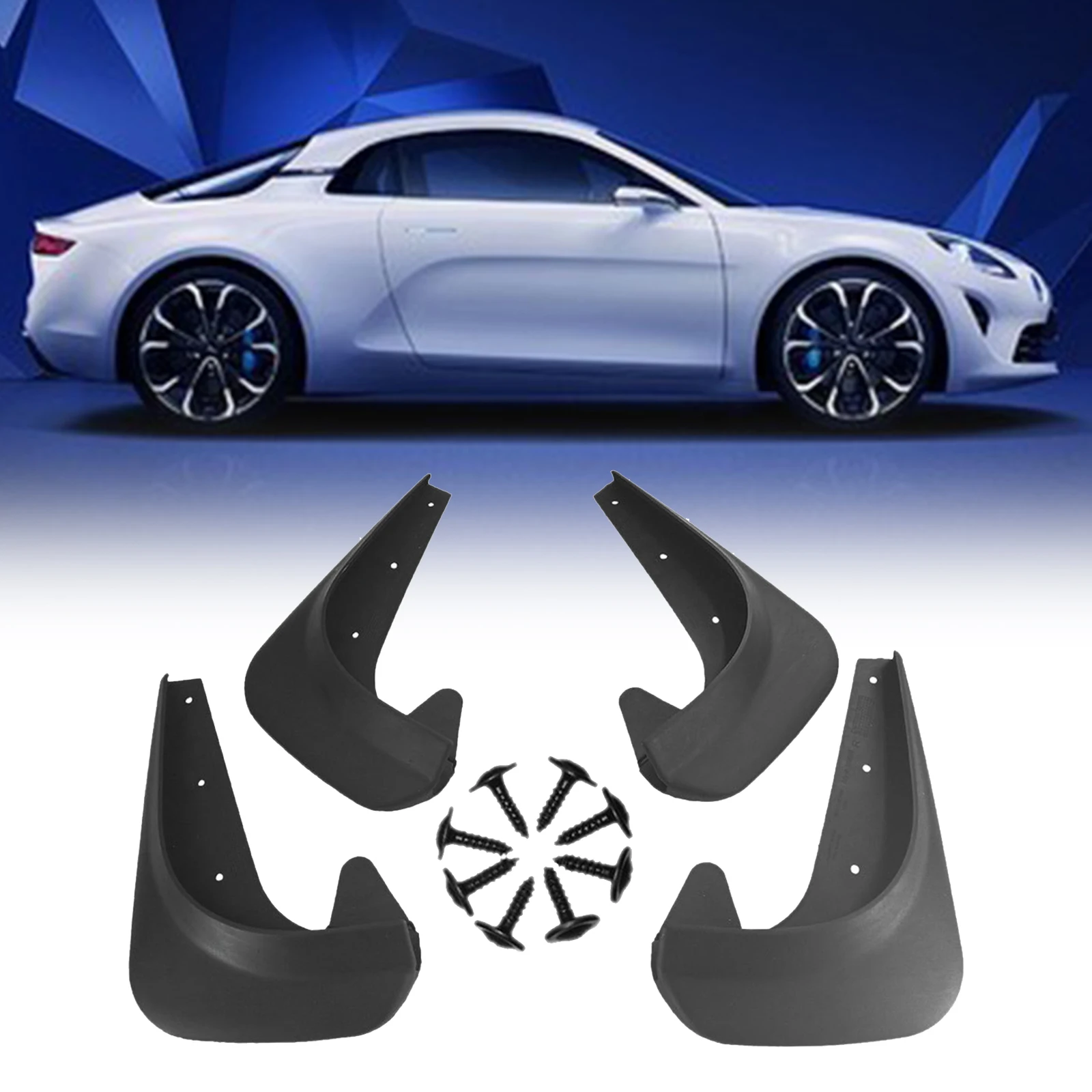 

Щитки от грязи для автомобиля, мягкие пластиковые передние и задние, 250x180 мм, черные