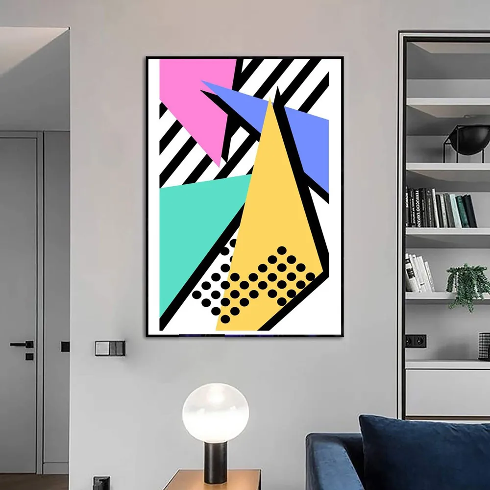 

Retro Abstract Wall Art Canvas Prints Wall Decor Paintings for Living Room Hook Mounted Waterproof