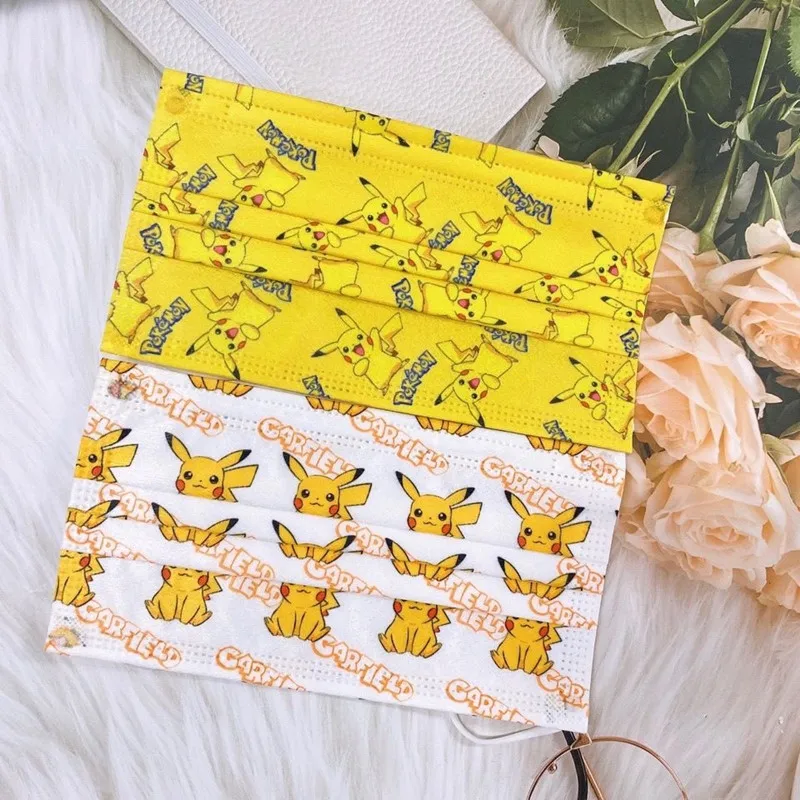 Новинка детская одноразовая Защитная маска для лица с покемоном 10 шт. фильтр