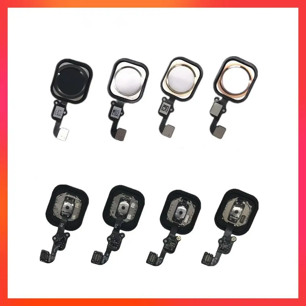 

1 Back Home Button Flex Cable for iPhone 5S SE 6 6S Plus Complete with Rubber Sticker 6P 6SP Spare Parts No Touch ID
