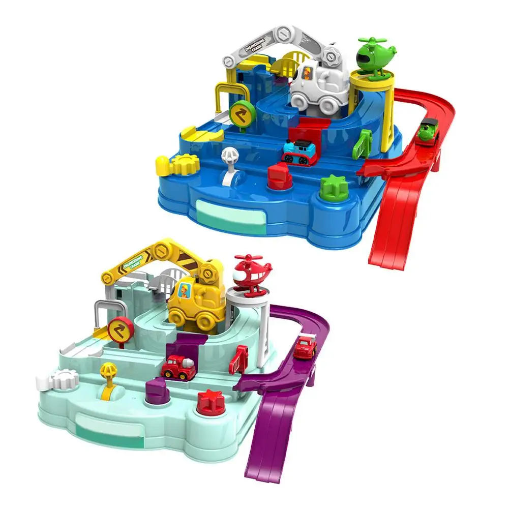 

Car Adventure Game Track Toy Manual Rail Train Toy Macaron Color Table Game Puzzles Baby Education Toy