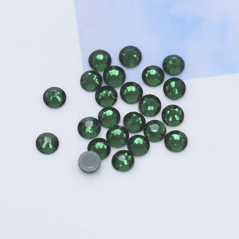 dark green 144p 5A SS12-ss30 41-Цвета гладить на Стразы с прямой основой с украшением в виде кристаллов Стразы с плоской задней частью, горячая фиксация, супер яркие Стразы Стекло камень для одежды ремесло - Цвет: dark green