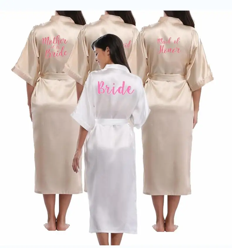 Пикантный бордовый Повседневный женский халат Свадебный летняя Пижама с рукавом