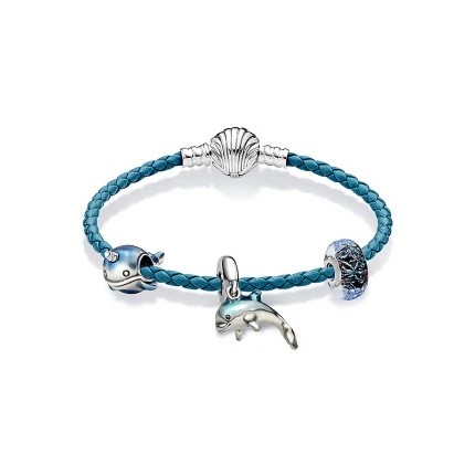 

2020 New 925 Sterling Silver Bracelets Moments Snake Chain Leather Charm Bracelet Fit Original Charms For Women DIY Jewelry