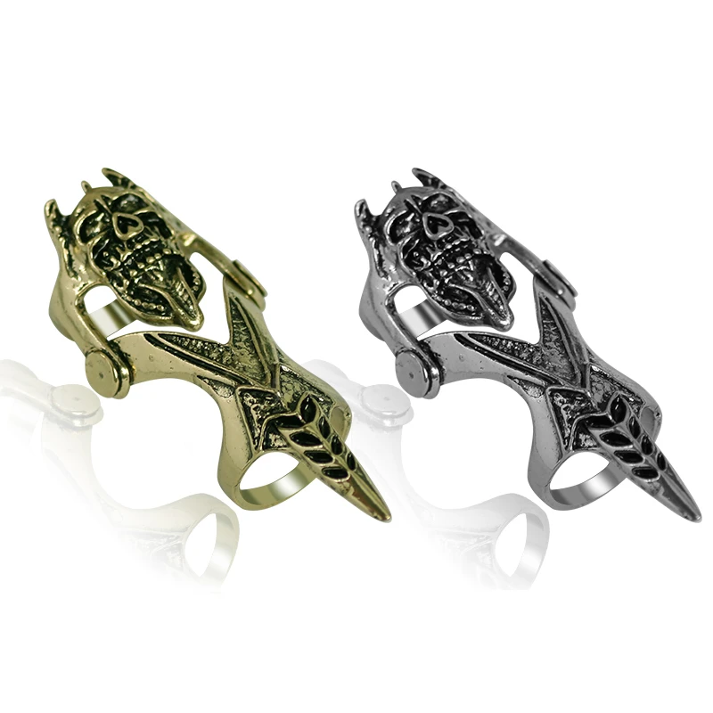 

Punk Style Gothic Men's Ring Hollow Skull Shape Irregular Alloy Material Fashion Domineering Boy Jewelry Gift Direct Selling Hot
