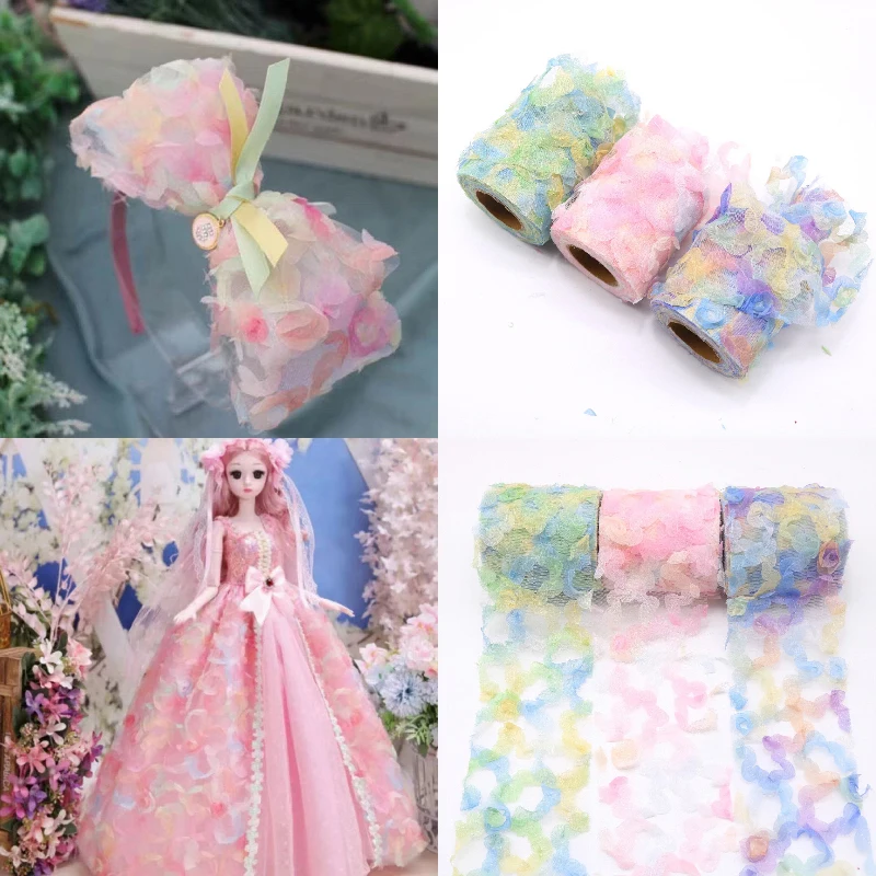 

3D Butterfly Tulle Roll 10Yards Gradient Mesh Ribbon 12 15cm DIY Craft Tutu Skirt Bowknot Wedding Girl Doll Accessorie Supplies