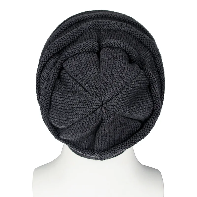 

Warmer Windproof Fleece Slouchy Soft Winter Hat Adult Knitted Hat Fashion Casual Beanie Hat Multifunction Slouchy Beanie