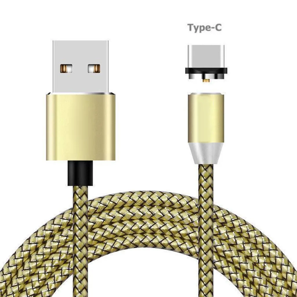 HIPERDEAL Type c зарядный кабель 2.4a Mirco USB нейлоновый Android Круглый Магнитный 1 м