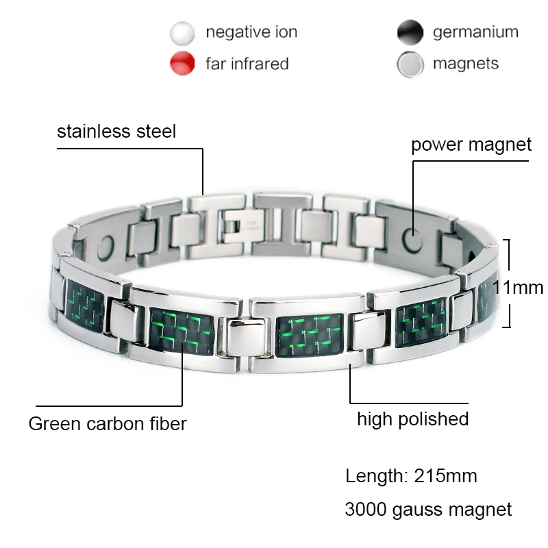Браслет из нержавеющей стали с магнитной застежкой для измерения артериального