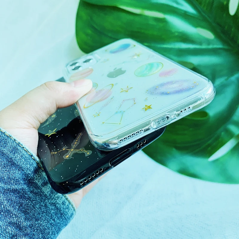 Блестящий Прозрачный мягкий силиконовый чехол из ТПУ для iPhone 6 6s 7 8 Plus 10 X XS XR 11 Pro