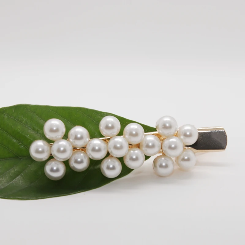 Заколка для волос с жемчугом в Корейском стиле украшение ручной работы 2019 |